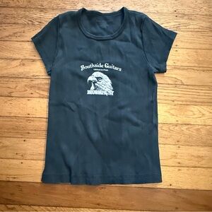 Black ribbed Brandy Melville Baby tee